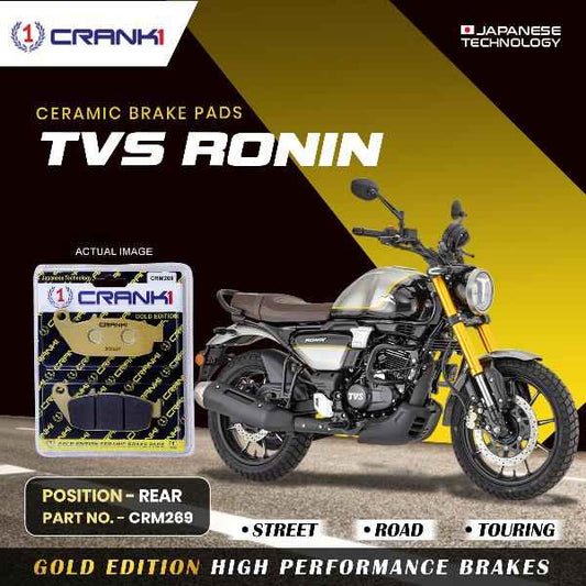 Crank 1 Ceramic Brake Pads For TVS Apache RTR 160- Rear - CRM269