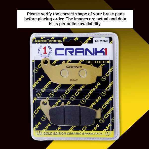 Crank 1 Ceramic Brake Pads For TVS Apache RTR 200 4V - Rear - CRM269