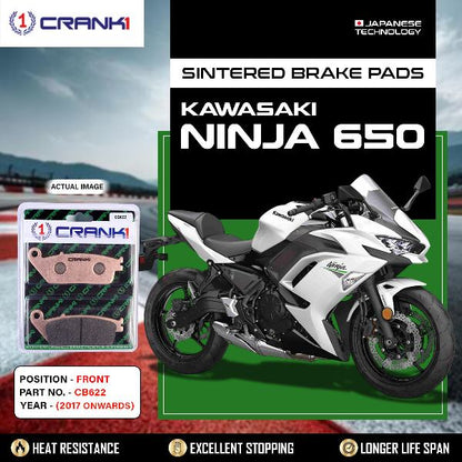 Crank1 Brake Pad Front Kawasaki Ninja 650 2017 Onwards - CB622-2 Sets