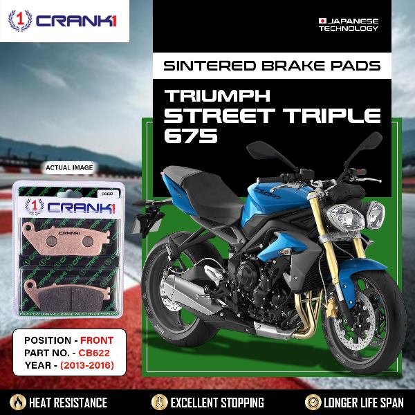 Crank1 Brake Pad Front Triumph Street Triple 675 2013-2016- CB622/-2 Sets