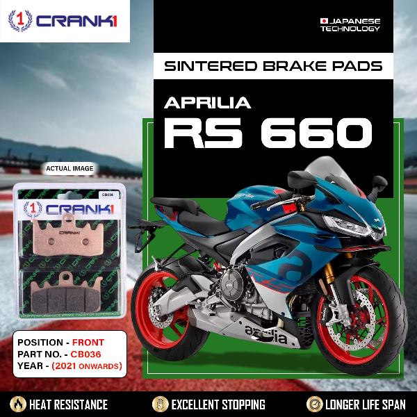 Crank1 Brake Pads Front Aprilia RS 660 (2021 Onwards-CB036-2 Sets