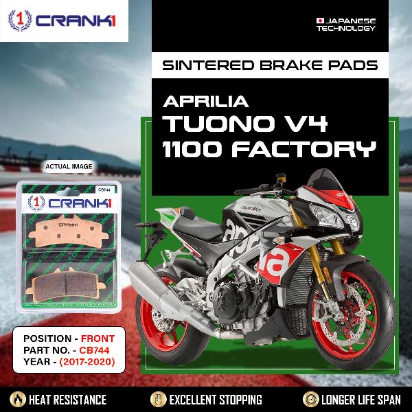 Crank1 Brake Pads Front Aprilia Tuono V4 1100 Factory 2017-2020-CB744-2 Set