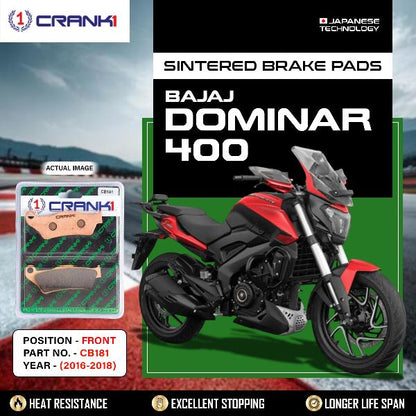 Crank1 Brake Pads Front Bajaj Dominar 400 -2016-2018-CB181