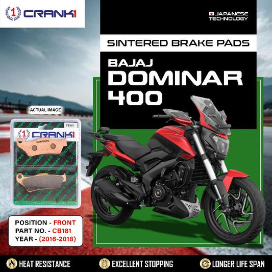 Crank1 Brake Pads Front Bajaj Dominar 400 -2016-2018-CB181