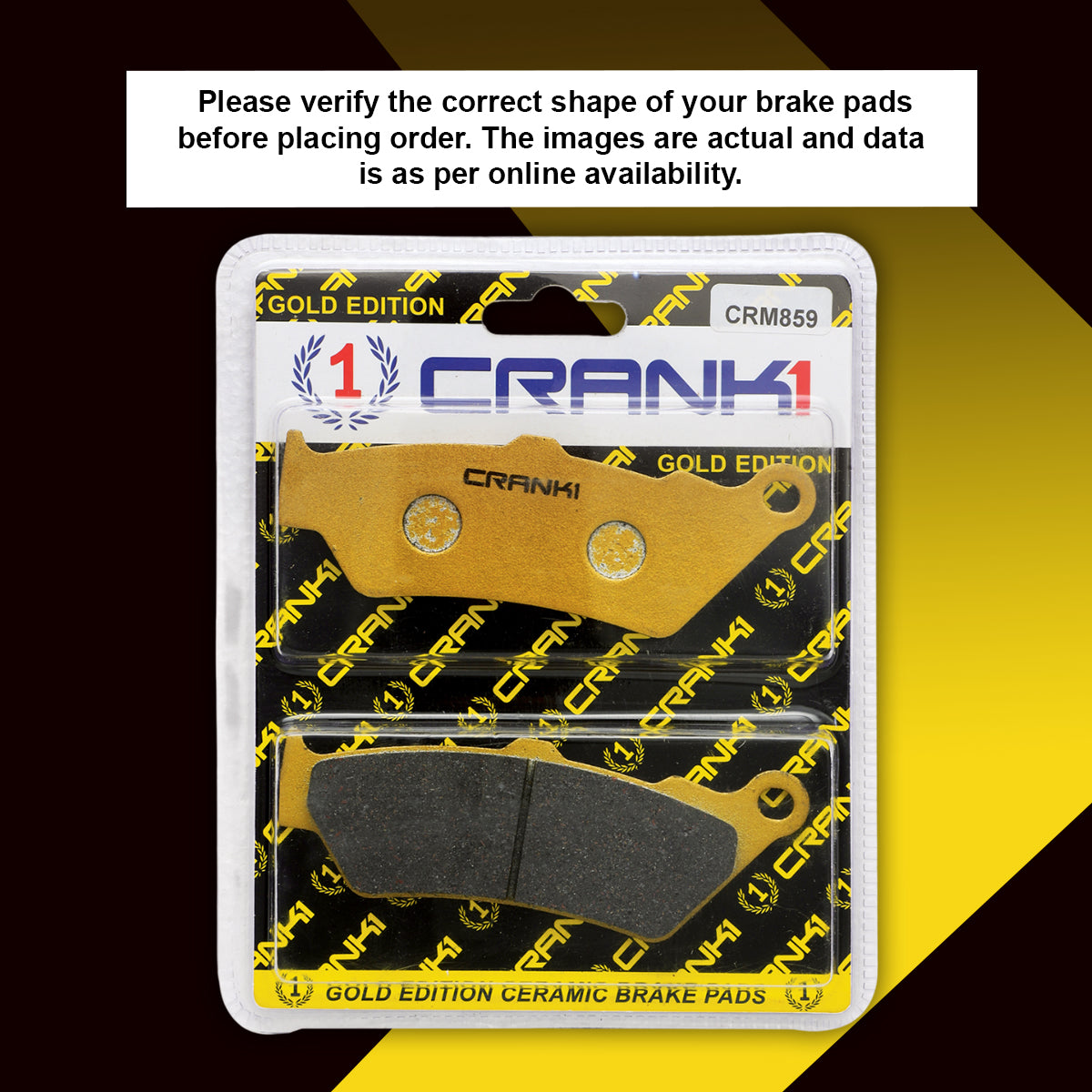 Crank1 Ceramic Brake Pads For Triumph Speed T4 - Front - CRM859