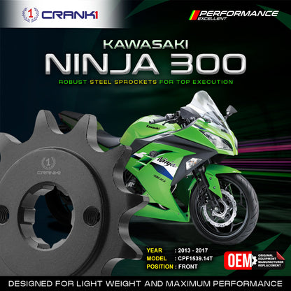 Crank1 SPROCKET FRONT KAWASAKI NINJA 300 (2014-2025)-CPF1539.14T- CRANK1