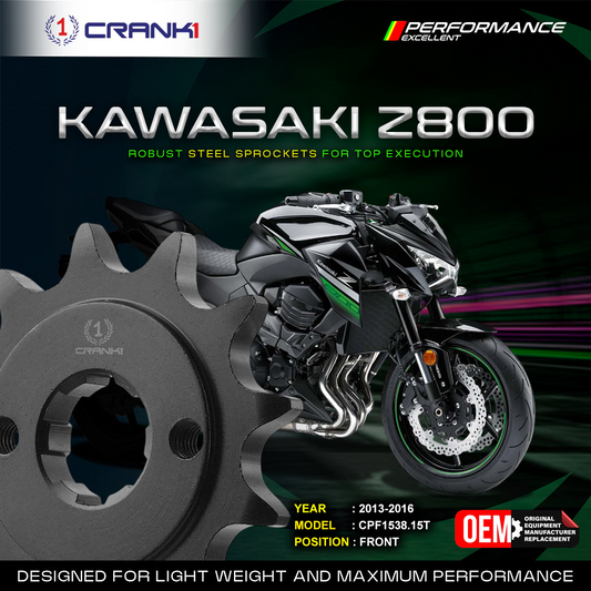 Crank1 SPROCKET FRONT KAWASAKI Z800 (2013-2016)-CPF1538.15T- CRANK1
