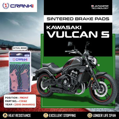 Crank1 Sintered Brake Pads For Kawasaki Vulcan S (2015 Onward) - Front - CB182