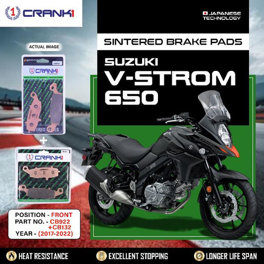Crank1 Sintered Brake Pads For Suzuki V-Strom 650 (2017-2022) - Front - CB922 + CB132 - 2 Sets