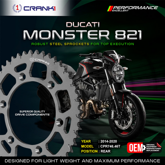 Crank1 Sprocket For Ducati Monster 821 (2014-2020)– Rear – CPR746.46T