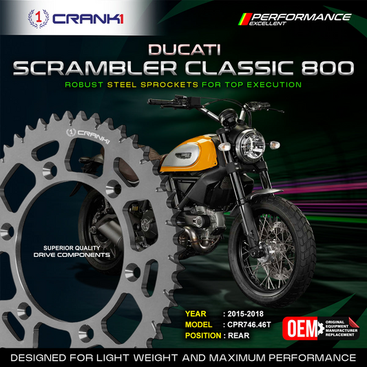 Crank1 Sprocket For Ducati Scrambler Classic 800 (2015–2018) – Rear – CPR746.46T