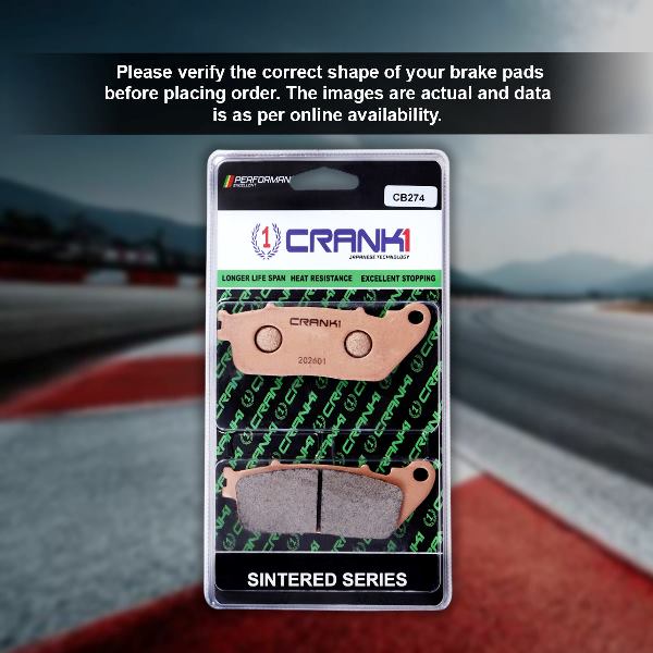 Crank 1 Sintered Brake Pads For Honda CB1000R (2013) - Rear - CB274