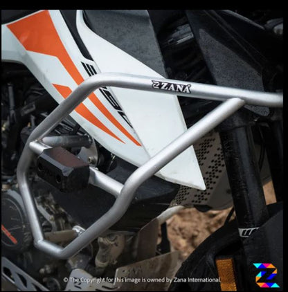 Crash Guard With Slider Kustom Silver for KTM Adventure 250/390 - ZANA, ZI-8122