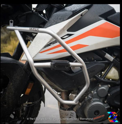 Crash Guard With Slider Kustom Silver for KTM Adventure 250/390 - ZANA, ZI-8122