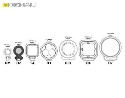 DENALI D2 v2.0 TriOptic™ Auxiliary LED Lights - Lights Only - Single Pod - DNL.D2.050