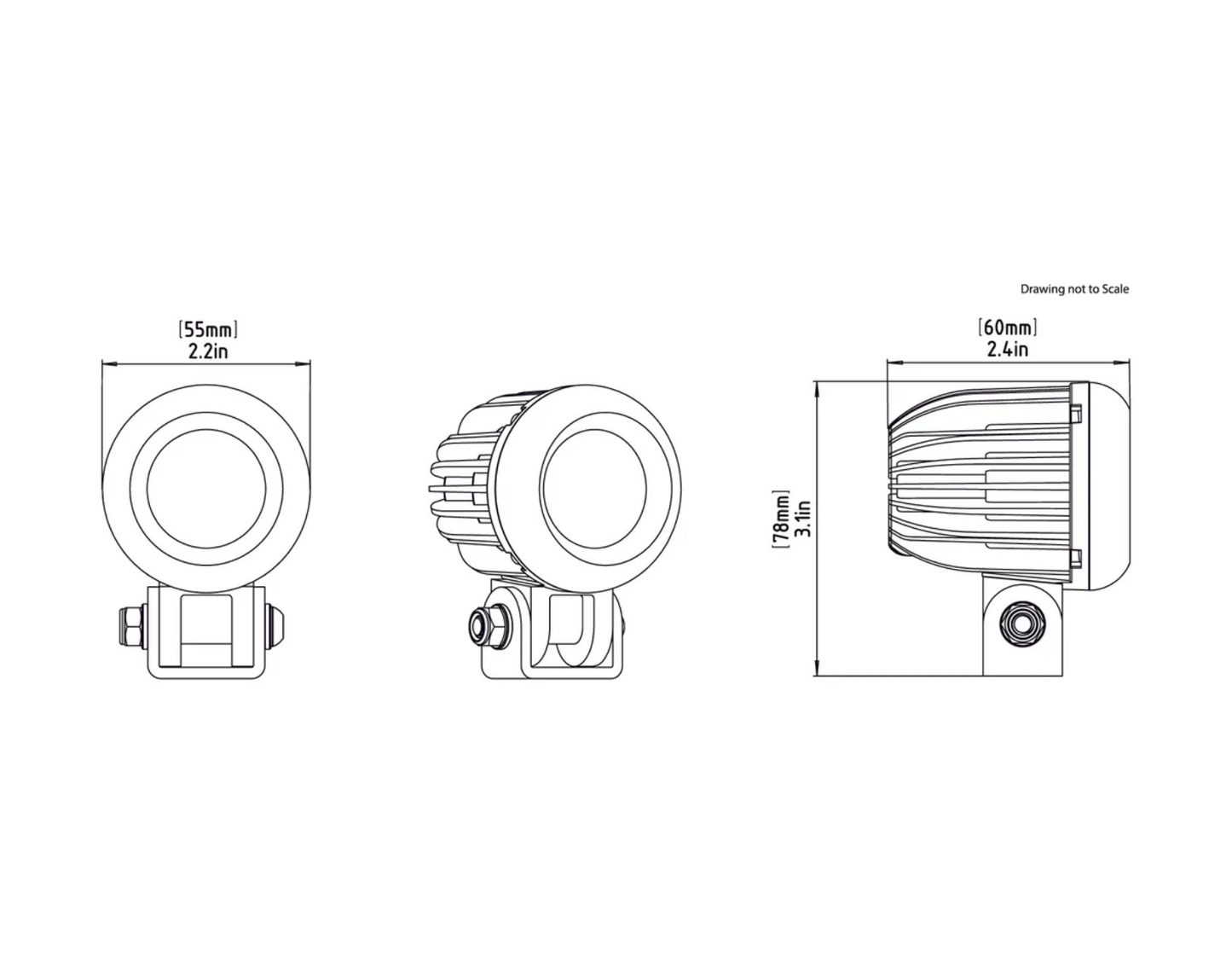 DENALI D2 v2.0 TriOptic™ Auxiliary LED Lights - Lights Only - Single Pod - DNL.D2.050