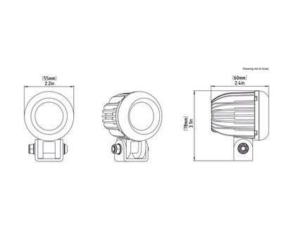 DENALI D2 v2.0 TriOptic™ Auxiliary LED Lights - Lights Only - Single Pod - DNL.D2.050