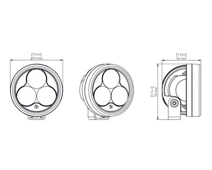 DENALI D3 Auxiliary LED Lights - Driving (Spot) - Lights Only - Set of 2 - DNL.D3.050.2