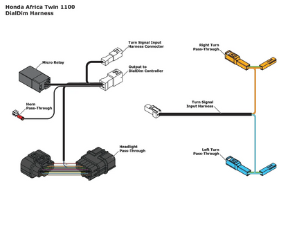 DENALI Plug & Play DialDim Wiring Adapter for Honda Africa Twin 1100 - DNL.WHS.20400