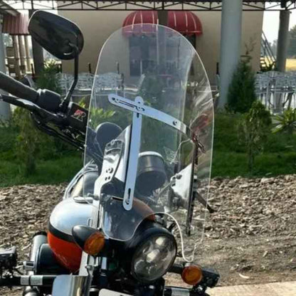 DMotoTech Harley Davidson Street 750 Windshield Classic Cruiser Style with Chrome Steel Brackets