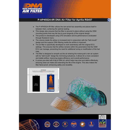 DNA Air Filter Aprilia RS 457 (2024) - P-AP45S24-0R