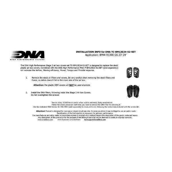 DNA Air filter For BMW-P-BM13E24-S2-COMBO