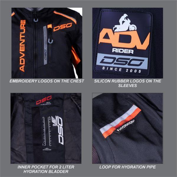 DSG Adv Riding Jacket-Black/Orange