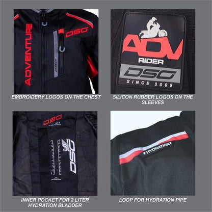 DSG Adv Riding Jacket-Black/Red