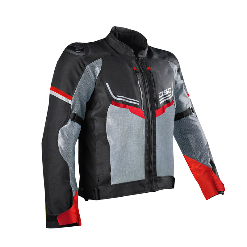 DSG Aire Riding Jacket Black Grey Red - Riders Junction