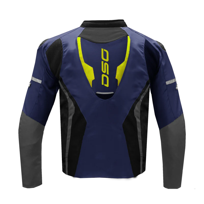 -0% DSG Apex Air-Flow Riding Jacket Racing Blue Grey Yellow Fluo
