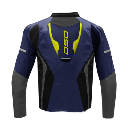-0% DSG Apex Air-Flow Riding Jacket Racing Blue Grey Yellow Fluo