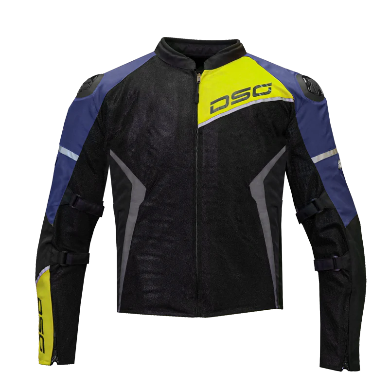 -0% DSG Apex Air-Flow Riding Jacket Racing Blue Grey Yellow Fluo