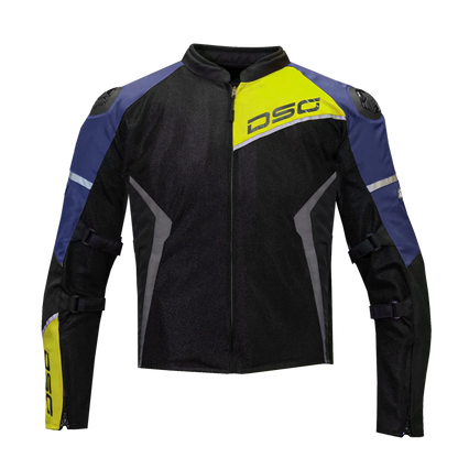 -0% DSG Apex Air-Flow Riding Jacket Racing Blue Grey Yellow Fluo