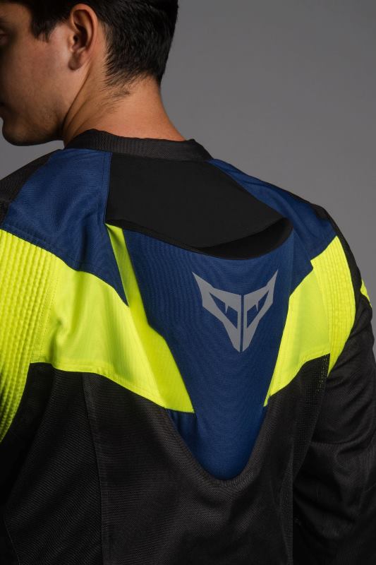 DSG Apex V2 Riding Jacket Black Blue Yellow Fluo