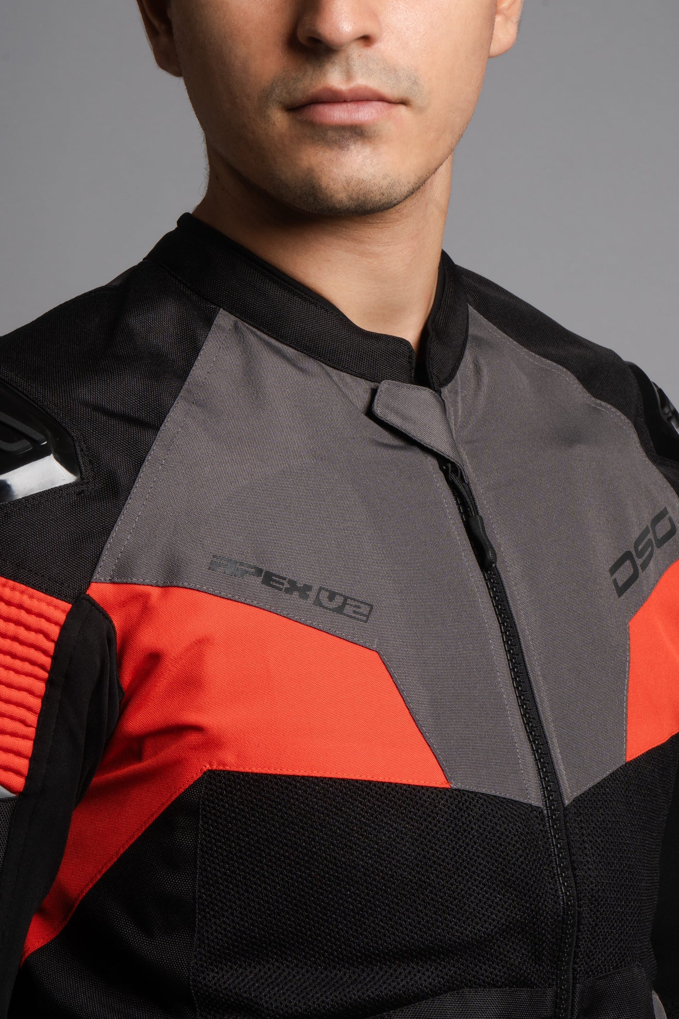 DSG Apex V2 Riding Jacket Black Grey Racing Red