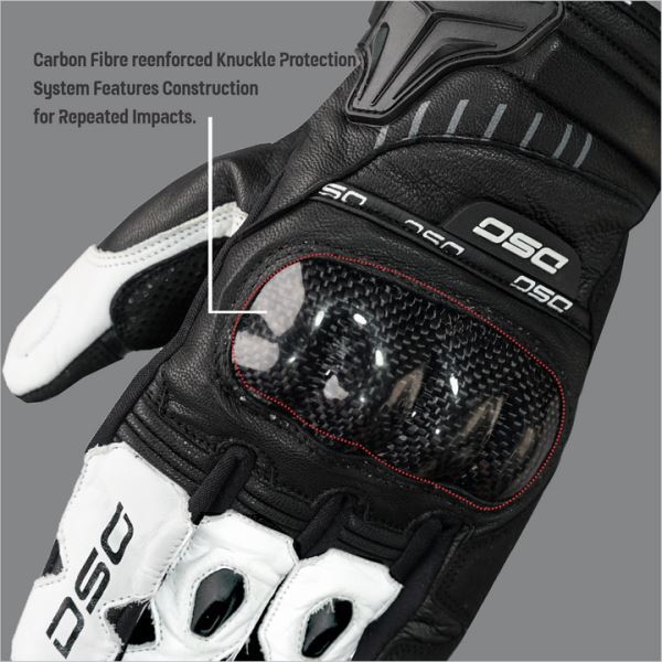 DSG Carbon X V1 Riding Glove-Black White