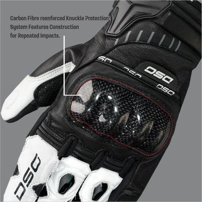 DSG Carbon X V1 Riding Glove-Black White