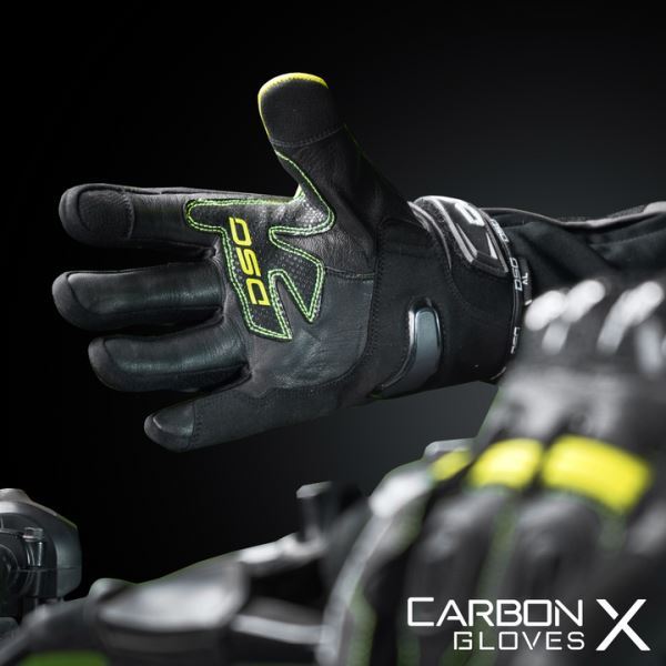 DSG Carbon X V1 Riding Glove-Black Yellow Fluo