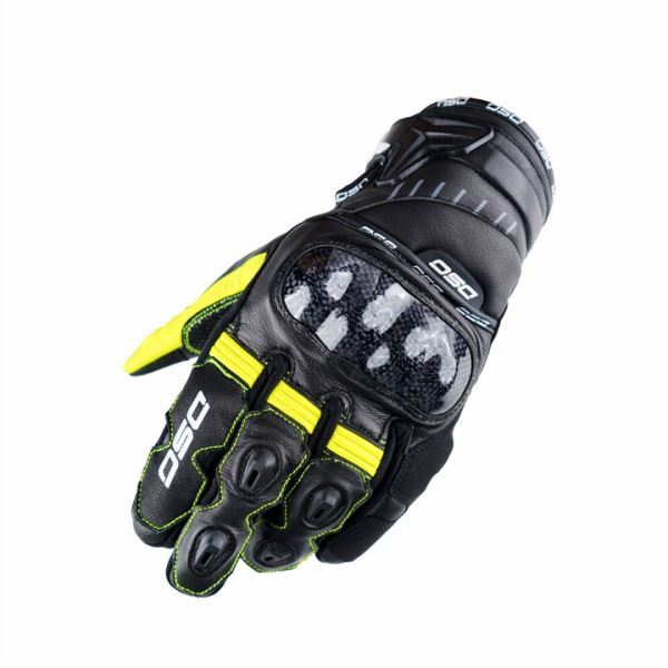 DSG Carbon X V1 Riding Glove-Black Yellow Fluo