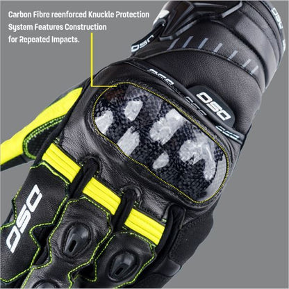 DSG Carbon X V1 Riding Glove-Black Yellow Fluo