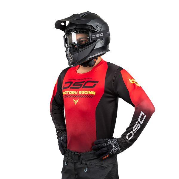 DSG Factory Racing Jersey Black Red Green Fluo