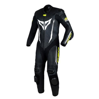 DSG GP Racing Leather Suit Black Yellow Fluo
