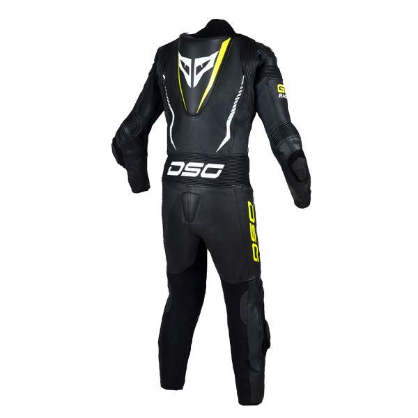 DSG GP Racing Leather Suit Black Yellow Fluo