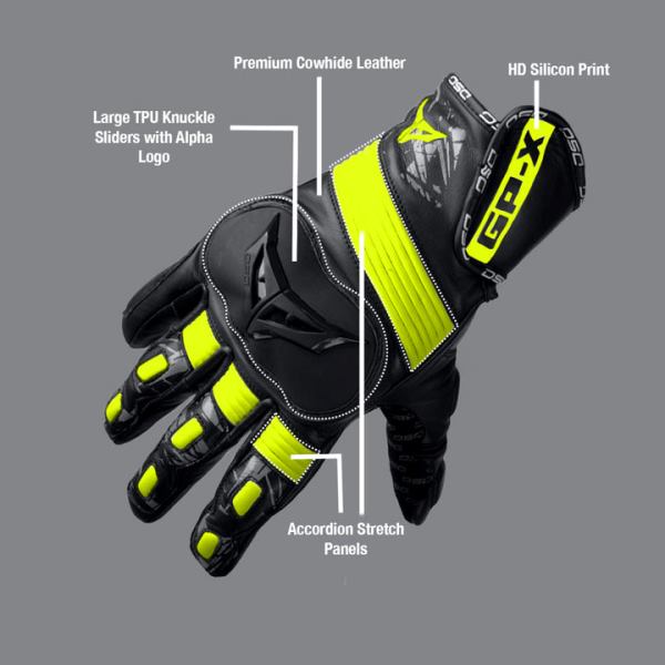 DSG GPX Riding Glove-Yellow Fluo