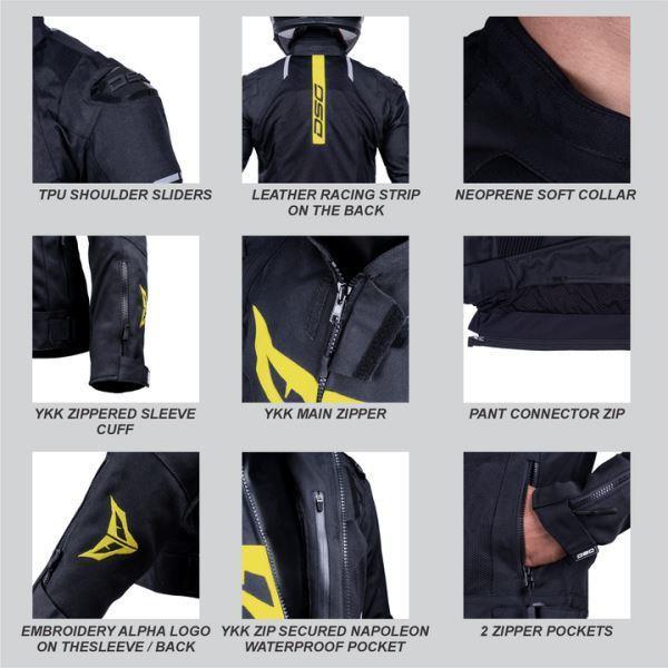 DSG GPX Riding Jacket-Black/Yellow Fluo