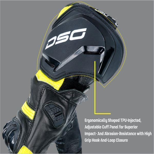 DSG Pro GP Riding Glove-Black Yellow Fluo