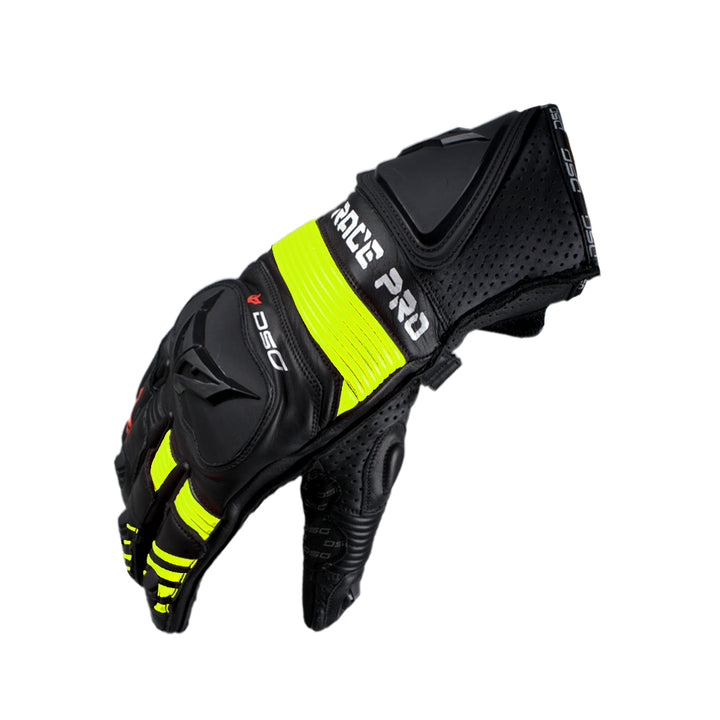 DSG Race Pro Sport Gloves-Yellow Fluo