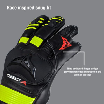 DSG Race Pro Sport Gloves-Yellow Fluo