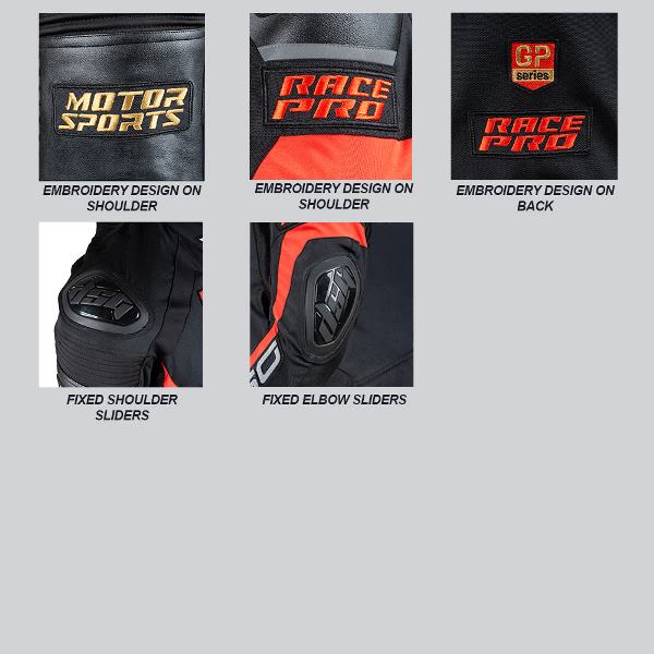 DSG Race Pro Sport Riding Jacket-(Black Red Gold)