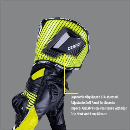 DSG Race Pro V1 Riding Glove-Black Yellow Fluo White - Riders Junction